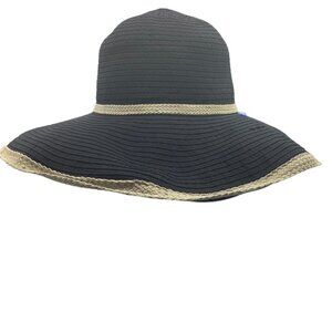 Wallaroo Captiva Women Wide-Brim Black Summer Hat Adjustable Fit UV Protection